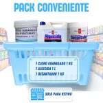 PACK CONVENIENTE PISCINAS - Cloro granular - Algicida -Decantador