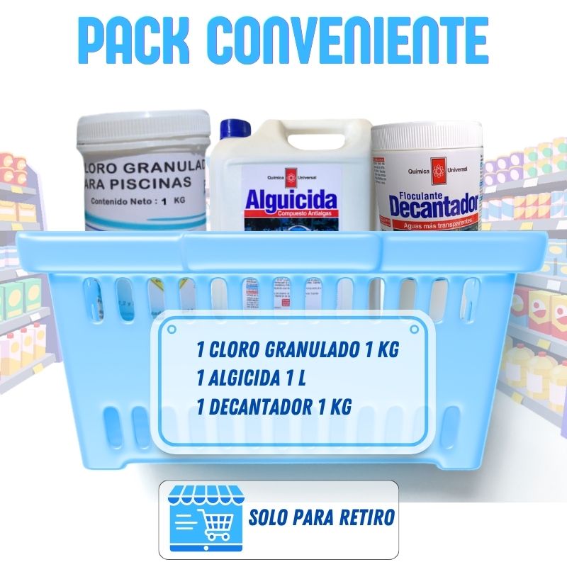 Post para instagram catálogo de productos moderno azul blanco y naranja (2) PACK CONVENIENTE PISCINAS - Cloro granular - Algicida -Decantador - Imagen 1